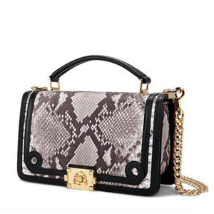 Luxury gete new  Python skin  Female bag   Fashionable little fragrance women chain package - FUCHEETAH