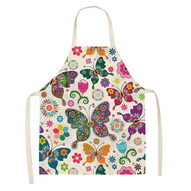 Printed Kitchen Aprons for Women Cotton Linen - FUCHEETAH