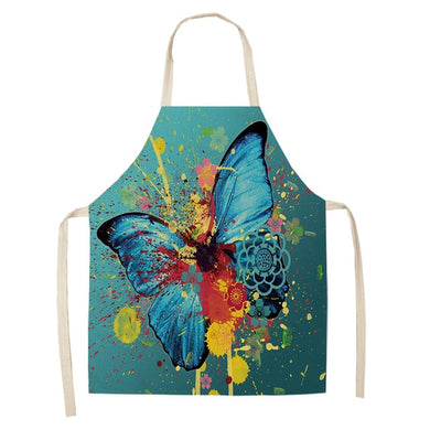 Printed Kitchen Aprons for Women Cotton Linen - FUCHEETAH