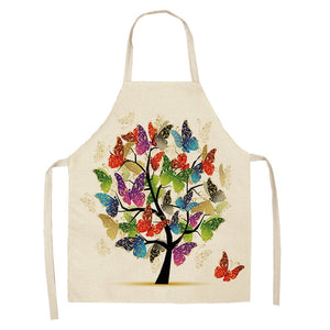 Printed Kitchen Aprons for Women Cotton Linen - FUCHEETAH