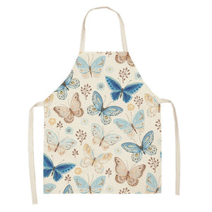 Printed Kitchen Aprons for Women Cotton Linen - FUCHEETAH