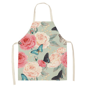 Printed Kitchen Aprons for Women Cotton Linen - FUCHEETAH