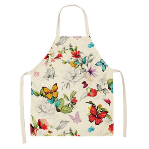 Printed Kitchen Aprons for Women Cotton Linen - FUCHEETAH