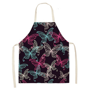 Printed Kitchen Aprons for Women Cotton Linen - FUCHEETAH