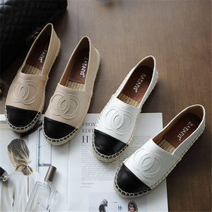 Luxury Women Sandal high quality Leisure round toe Hemp Bottom Women Moccasins leather - FUCHEETAH