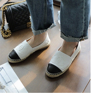 Luxury Women Sandal high quality Leisure round toe Hemp Bottom Women Moccasins leather - FUCHEETAH