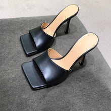 Cargar imagen en el visor de la galería, 2020 New Summer Women Sandals Square Toe Ladies Heel Mules  Thin High Heels - FUCHEETAH