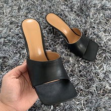 Cargar imagen en el visor de la galería, 2020 New Summer Women Sandals Square Toe Ladies Heel Mules  Thin High Heels - FUCHEETAH