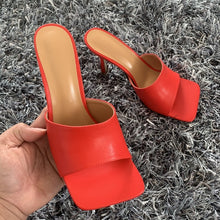 Cargar imagen en el visor de la galería, 2020 New Summer Women Sandals Square Toe Ladies Heel Mules  Thin High Heels - FUCHEETAH