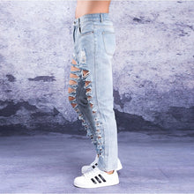 Cargar imagen en el visor de la galería, Samo Zaen Collection Hole jeans tide exaggerated super hole - FUCHEETAH