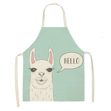 Charger l&#39;image dans la galerie, Cute Alpaca Cactus Printed Cotton Linen Sleeveless Aprons Kitchen Women Pinafore Cooking Baking Waist Bib 53*65cm - FUCHEETAH