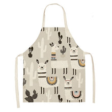 Charger l&#39;image dans la galerie, Cute Alpaca Cactus Printed Cotton Linen Sleeveless Aprons Kitchen Women Pinafore Cooking Baking Waist Bib 53*65cm - FUCHEETAH