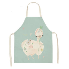 Charger l&#39;image dans la galerie, Cute Alpaca Cactus Printed Cotton Linen Sleeveless Aprons Kitchen Women Pinafore Cooking Baking Waist Bib 53*65cm - FUCHEETAH