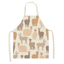 Charger l&#39;image dans la galerie, Cute Alpaca Cactus Printed Cotton Linen Sleeveless Aprons Kitchen Women Pinafore Cooking Baking Waist Bib 53*65cm - FUCHEETAH