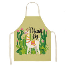 Charger l&#39;image dans la galerie, Cute Alpaca Cactus Printed Cotton Linen Sleeveless Aprons Kitchen Women Pinafore Cooking Baking Waist Bib 53*65cm - FUCHEETAH