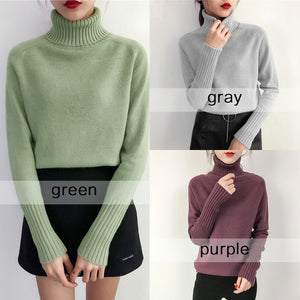 Cashmere Turtleneck Long Sleeve Pullover Knitwear - FUCHEETAH