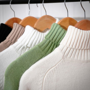 Cashmere Turtleneck Long Sleeve Pullover Knitwear - FUCHEETAH