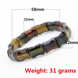 Energy Multicolor tiger stone elastic bracelet DIY stone multi element collocation - FUCHEETAH