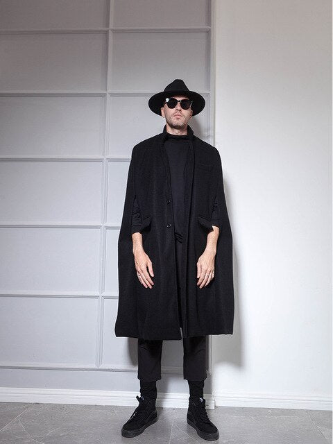 Samo Zaen Collection Long Woolen Cape - FUCHEETAH