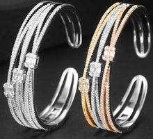 Charger l&#39;image dans la galerie, 3 ROWS In 1 New Luxury Stackable Bangle Cuff - FUCHEETAH