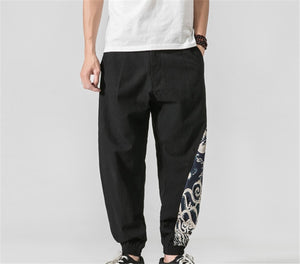 Samo Zaen Collection Linen Solid Pants Jogger Casual Loose - FUCHEETAH