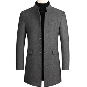 Samo Zaen Collection Winter Thick Slim Fit Stand Collar Mantel - FUCHEETAH