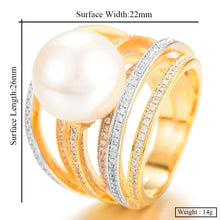 Cargar imagen en el visor de la galería, Trendy Twist Pearl Rings Cubic Zircon Beads - FUCHEETAH