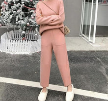 Charger l&#39;image dans la galerie, Winter Casual Sweater Tracksuits O-neck Long Sleeve 2 Pieces Set - FUCHEETAH