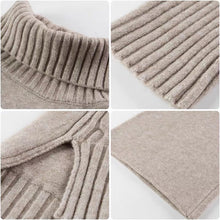 Cargar imagen en el visor de la galería, Women tracksuit spring autumn knitted suits 2 piece set warm turtleneck sweater wide legs pants - FUCHEETAH