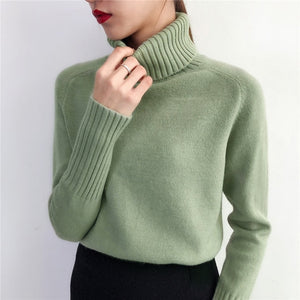 Cashmere Turtleneck Long Sleeve Pullover Knitwear - FUCHEETAH