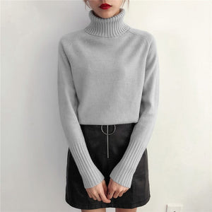 Cashmere Turtleneck Long Sleeve Pullover Knitwear - FUCHEETAH