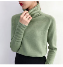 Load image into Gallery viewer, Cashmere Turtleneck Long Sleeve Pullover Knitwear - FUCHEETAH