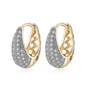 Cubic Zirconia Women Hoop Earrings Classic Female Accessories - FUCHEETAH