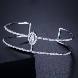 Zircons Brand Exquisite Micro Pave Cubic Zircon Cuff Bangles - FUCHEETAH