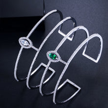 Cargar imagen en el visor de la galería, Zircons Brand Exquisite Micro Pave Cubic Zircon Cuff Bangles - FUCHEETAH