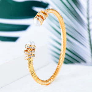 Trendy Luxury Stackable Bracelet Cuff Full Cubic Zircon Crystal - FUCHEETAH