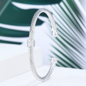 Trendy Luxury Stackable Bracelet Cuff Full Cubic Zircon Crystal - FUCHEETAH