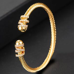 Trendy Luxury Stackable Bracelet Cuff Full Cubic Zircon Crystal - FUCHEETAH