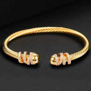 Trendy Luxury Stackable Bracelet Cuff Full Cubic Zircon Crystal - FUCHEETAH