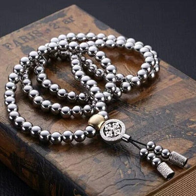 Tactical 10MM Steel Chain Beads Self Defense Hand Bracelet Necklace - FUCHEETAH