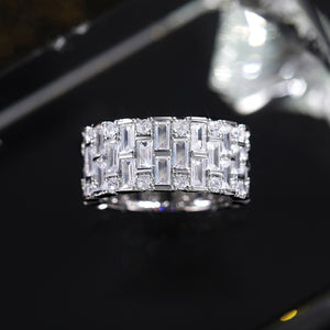 Luxury Silver Rings Geometric CZ Simple Stylish - FUCHEETAH