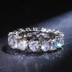 Luxury Silver Rings Geometric CZ Simple Stylish - FUCHEETAH