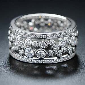 Luxury Silver Rings Geometric CZ Simple Stylish - FUCHEETAH