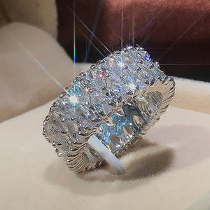 Luxury Silver Rings Geometric CZ Simple Stylish - FUCHEETAH