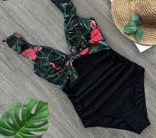 Cargar imagen en el visor de la galería, Ruffle One Piece Swimsuit Off The Shoulder Swimwear Deep-V Bathing - FUCHEETAH