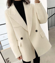 Load image into Gallery viewer, Loose Fit White Woolen Coat Parkas New Long Sleeve - FUCHEETAH