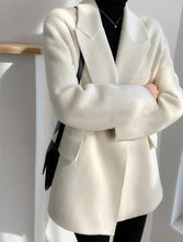 Load image into Gallery viewer, Loose Fit White Woolen Coat Parkas New Long Sleeve - FUCHEETAH