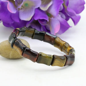 Energy Multicolor tiger stone elastic bracelet DIY stone multi element collocation - FUCHEETAH