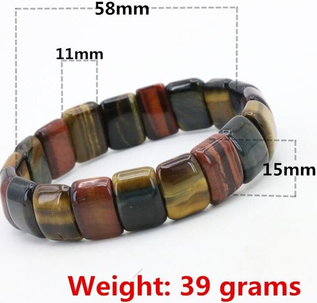 Energy Multicolor tiger stone elastic bracelet DIY stone multi element collocation - FUCHEETAH