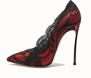 Carollabelly Shoes Women's High Heels Pumps Lace - FUCHEETAH